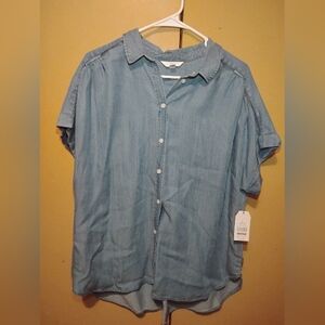 Time & Tru Blue Large Shirt